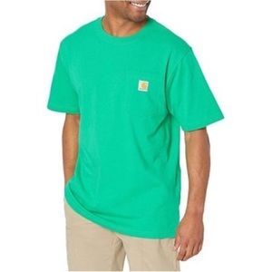 NWT Carhartt Heavyweight Mens XL Irregular T-Shirt Pocket Loose Fit Green SS